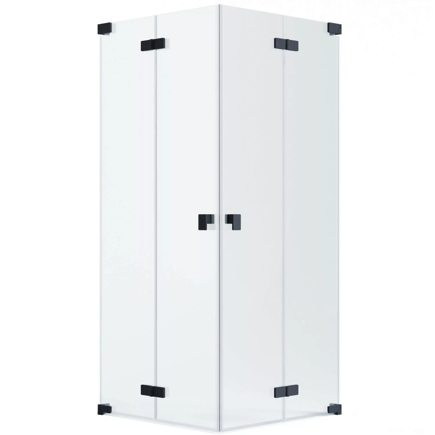 Schöner Wohnen Eckdusche 2 Drehfalttüren Schwarzmatt 80 cm x 90 cm x 200 cm günstig online kaufen