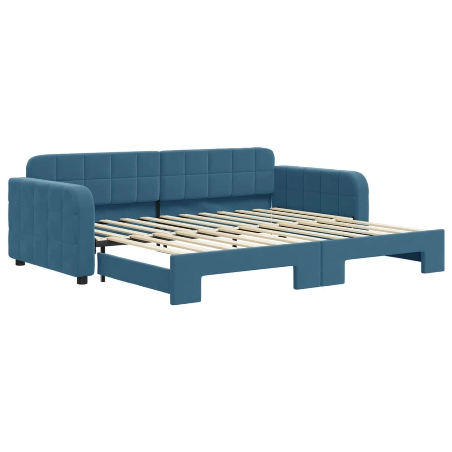 vidaXL Gästebett Gästebett Tagesbett Ausziehbar Blau 90x200 cm Samt Bett Be günstig online kaufen