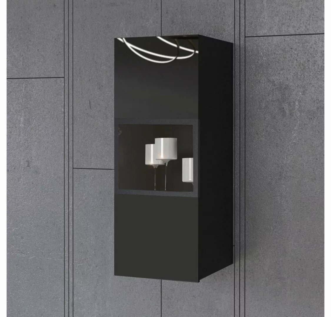 Lomadox Vitrine HOOVER-83 Hängevitrine schwarz modern mit Glasfront, B/H/T: günstig online kaufen