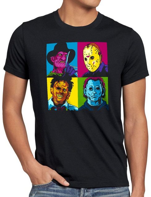 style3 T-Shirt Herren T-Shirt Pop-Art Grusel freddy jason michael leatherfa günstig online kaufen