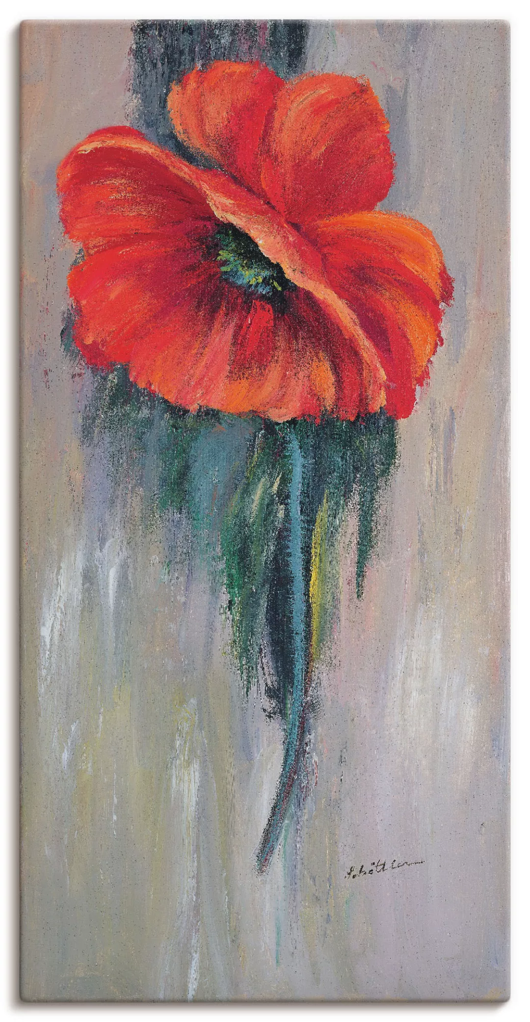 Artland Leinwandbild »Roter Mohn III«, Blumen, (1 St.), auf Keilrahmen gesp günstig online kaufen
