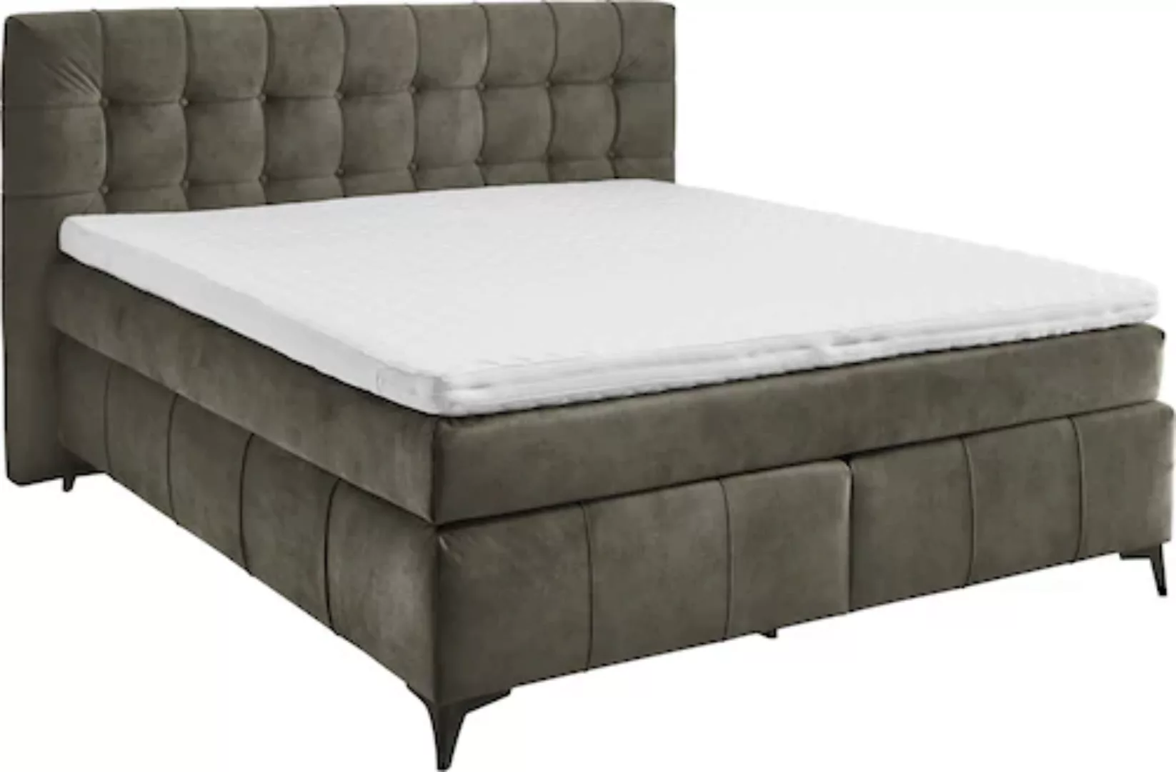ED EXCITING DESIGN Boxspringbett »Oregon«, inkl. Duo-Matratze - Kokosmatte, günstig online kaufen