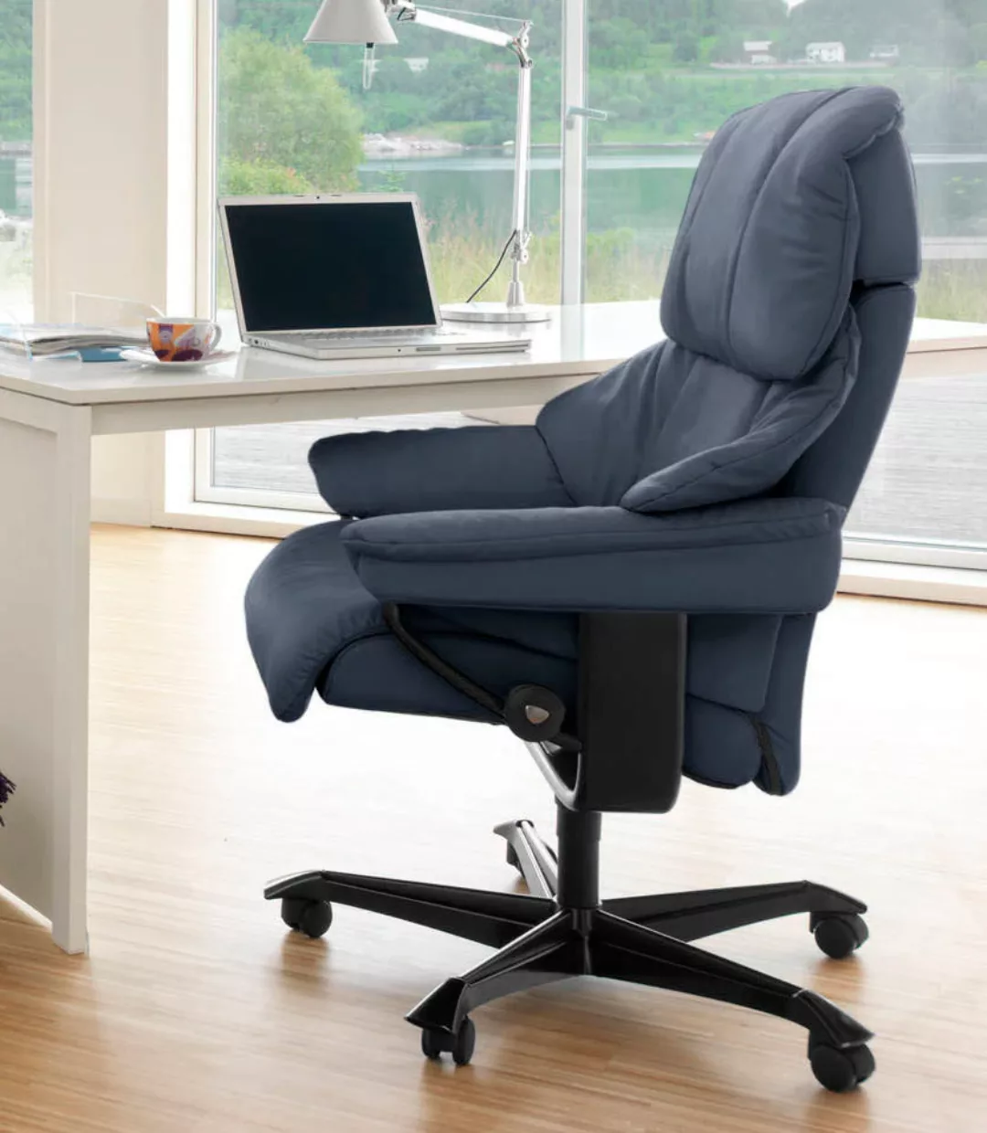 Stressless Relaxsessel "Reno", mit Home Office Base, Größe M, Gestell Schwa günstig online kaufen