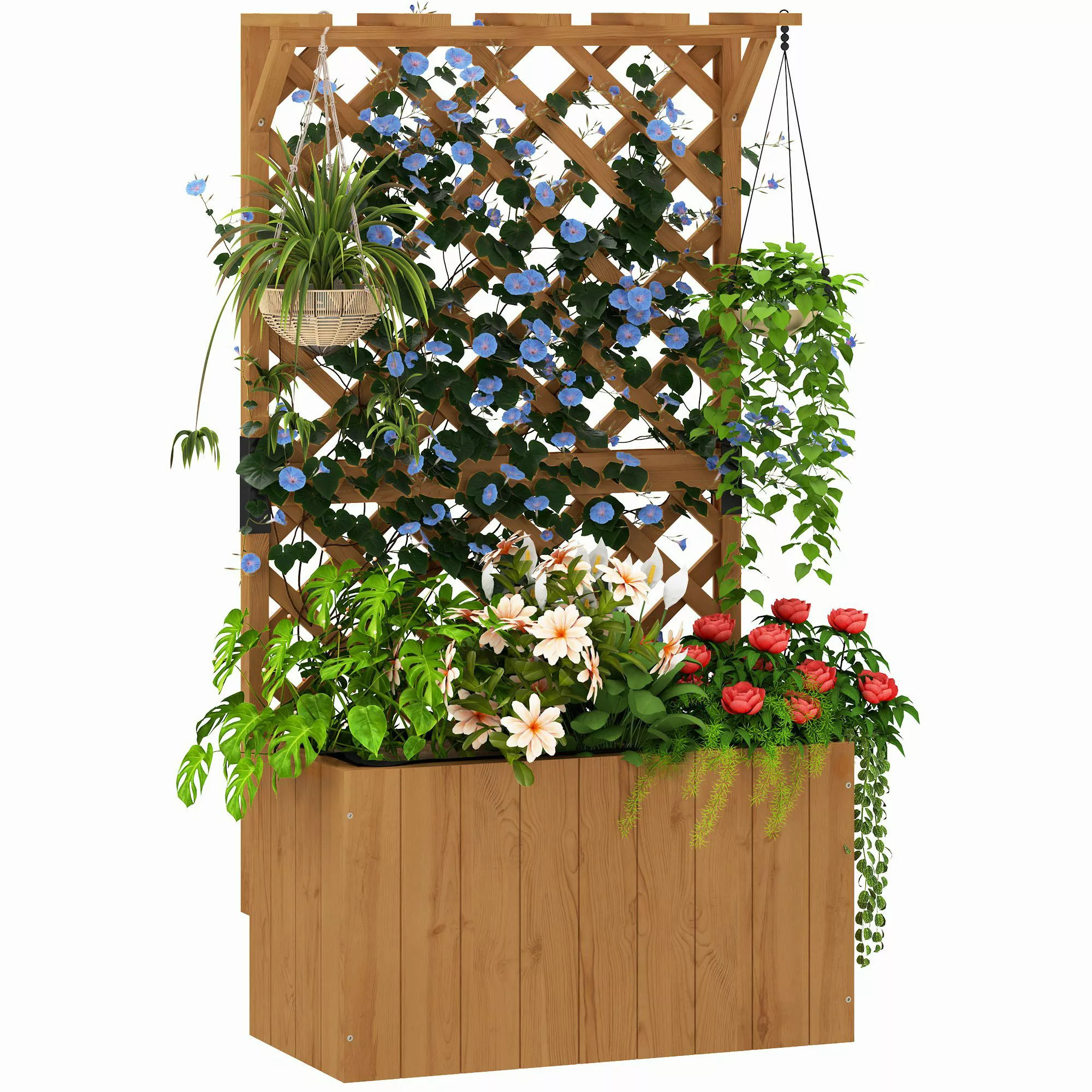 Outsunny Hochbeet mit Rankgitter, Dach, aus günstig online kaufen