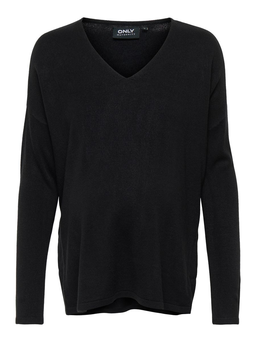 ONLY Mama Gestreift Strickpullover Damen Schwarz günstig online kaufen