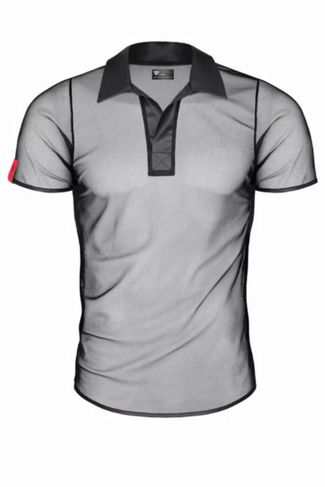 Regnes Fetish Planet Kurzarmhemd Roberto transparentes Polo Shirt schwarz X günstig online kaufen