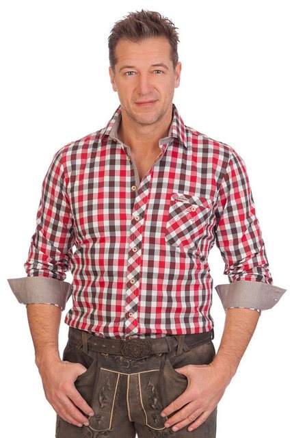 Spieth & Wensky Trachtenhemd Trachtenhemd - BASTIAN - rot günstig online kaufen