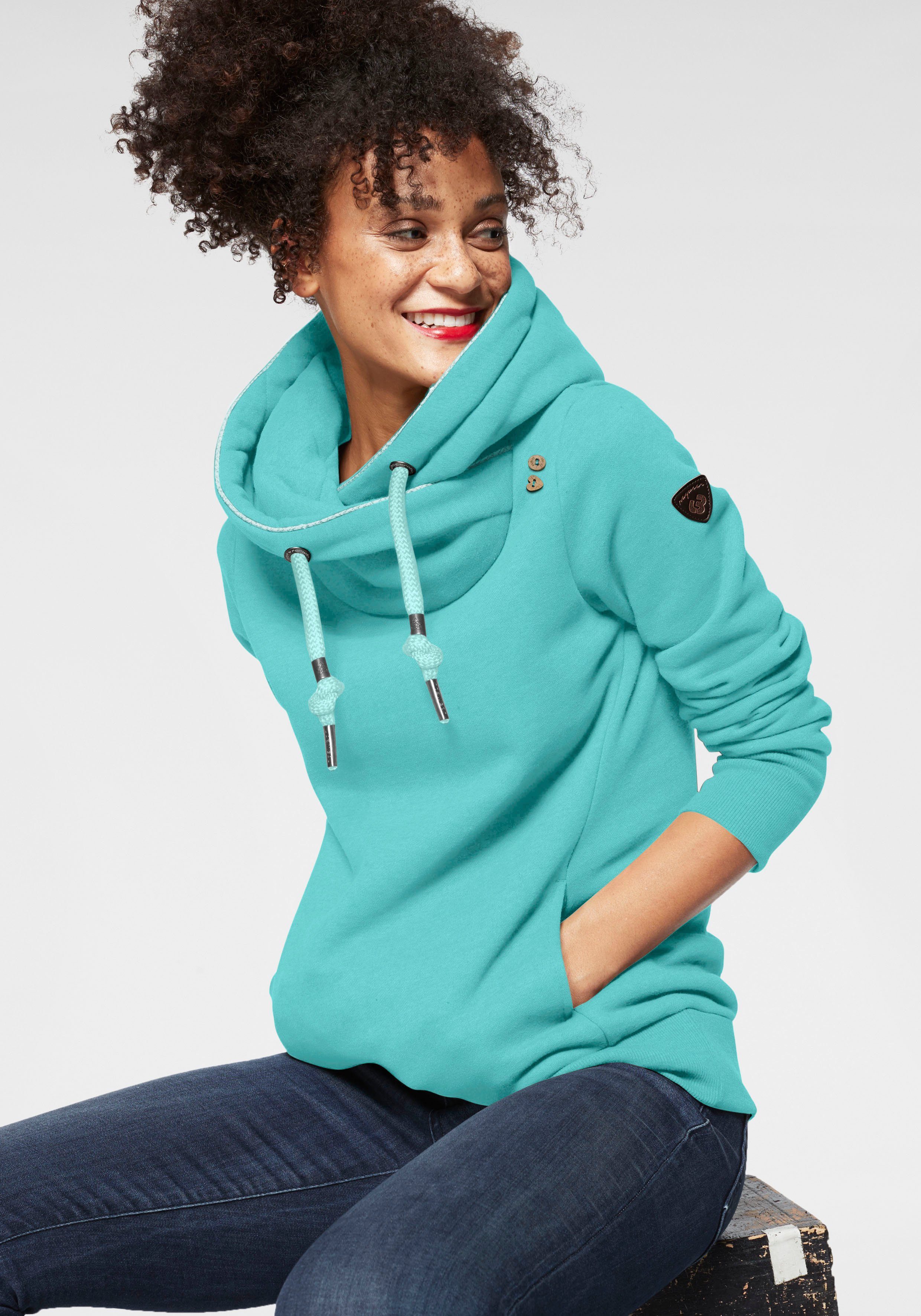 Ragwear Kapuzensweatshirt GRIPYBUTTON Sweater mit rustikalen günstig online kaufen