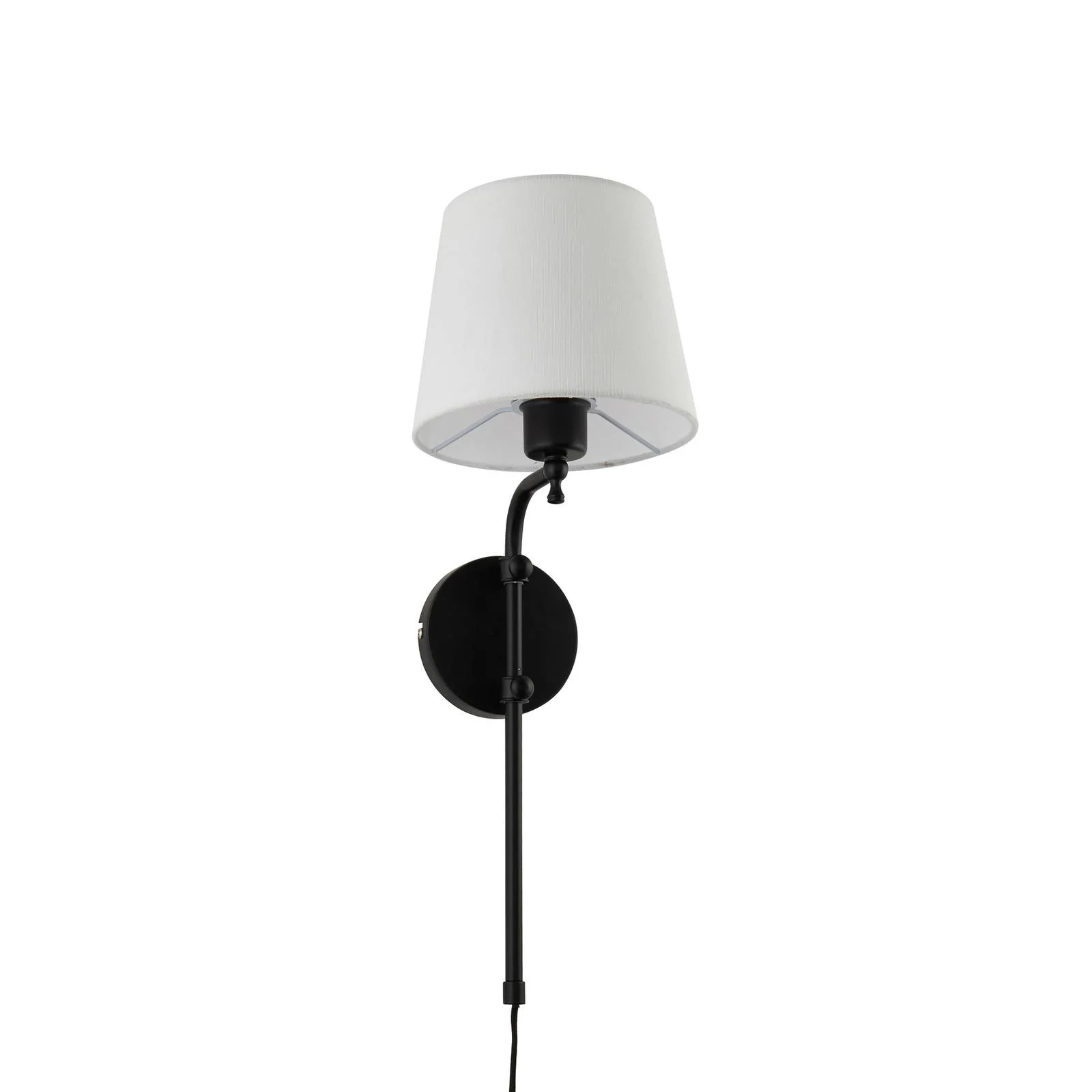 Wandlampe Munich, Stecker, schwarz/weiß, Leinen, verstellbar günstig online kaufen