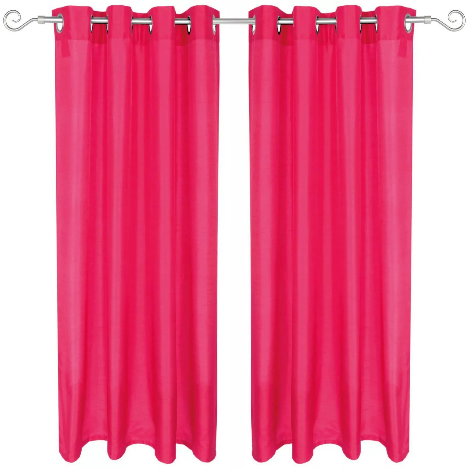 Arsvita 2er Pack Gardine Blickdicht Alessia mit Ösen 140 cm x 145 cm Pink günstig online kaufen