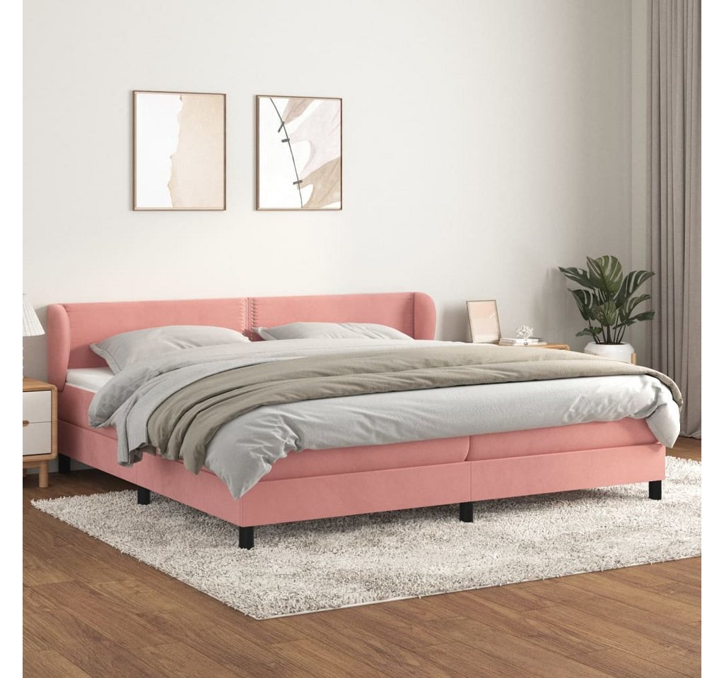 vidaXL Boxspringbett Boxspringbett mit Matratze Rosa 200x200 cm Samt Bett B günstig online kaufen