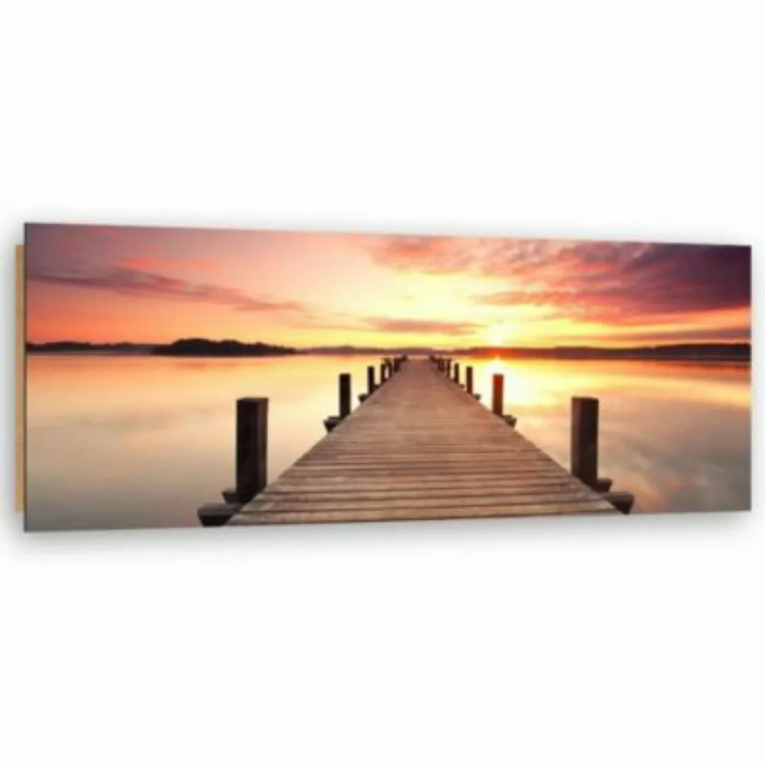 FEEBY® Kunst Sonnenuntergang über der Brücke Leinwandbilder bunt Gr. 120 x günstig online kaufen