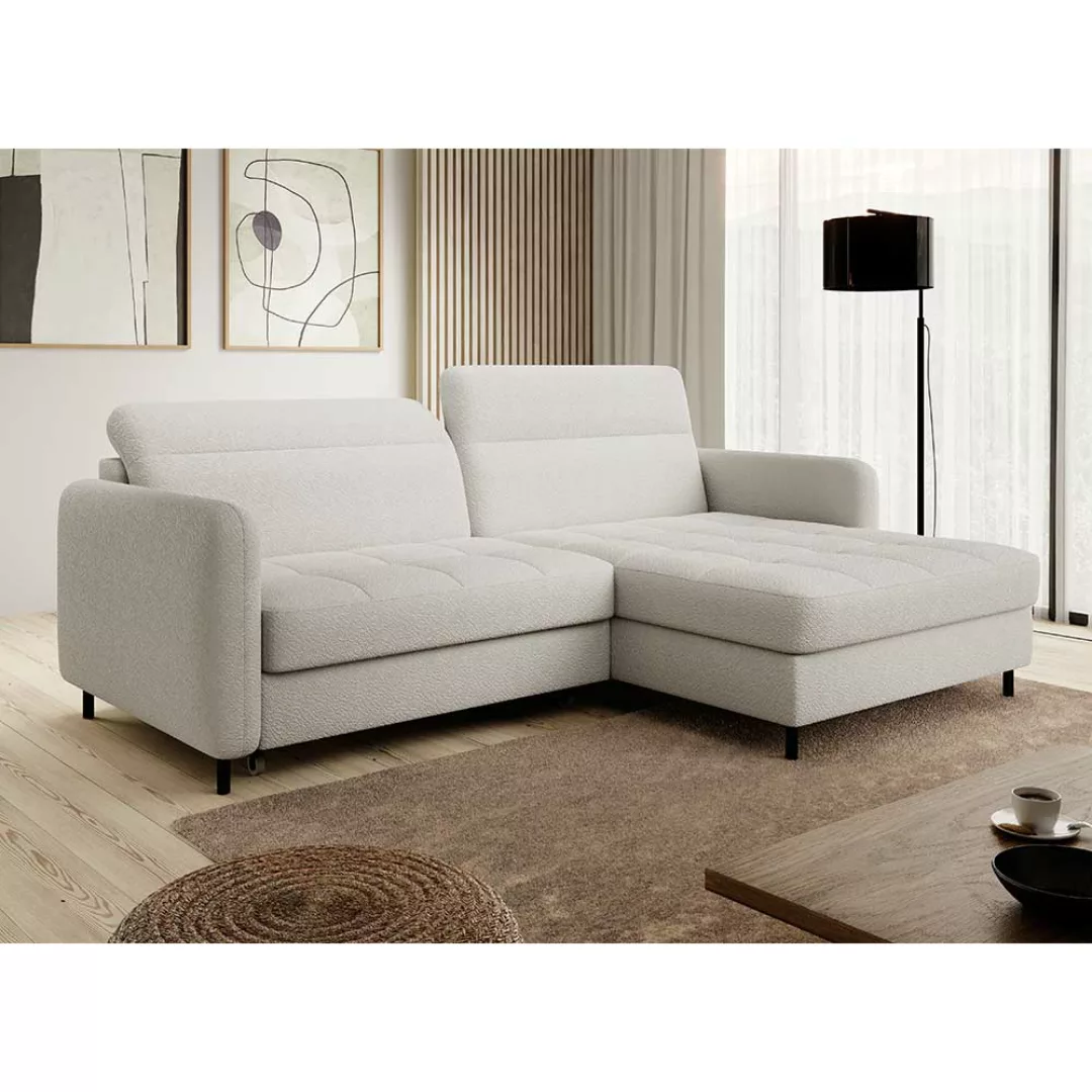 Ecksofa Schlafsofa in Cremeweiß mit Schlaffunktion günstig online kaufen