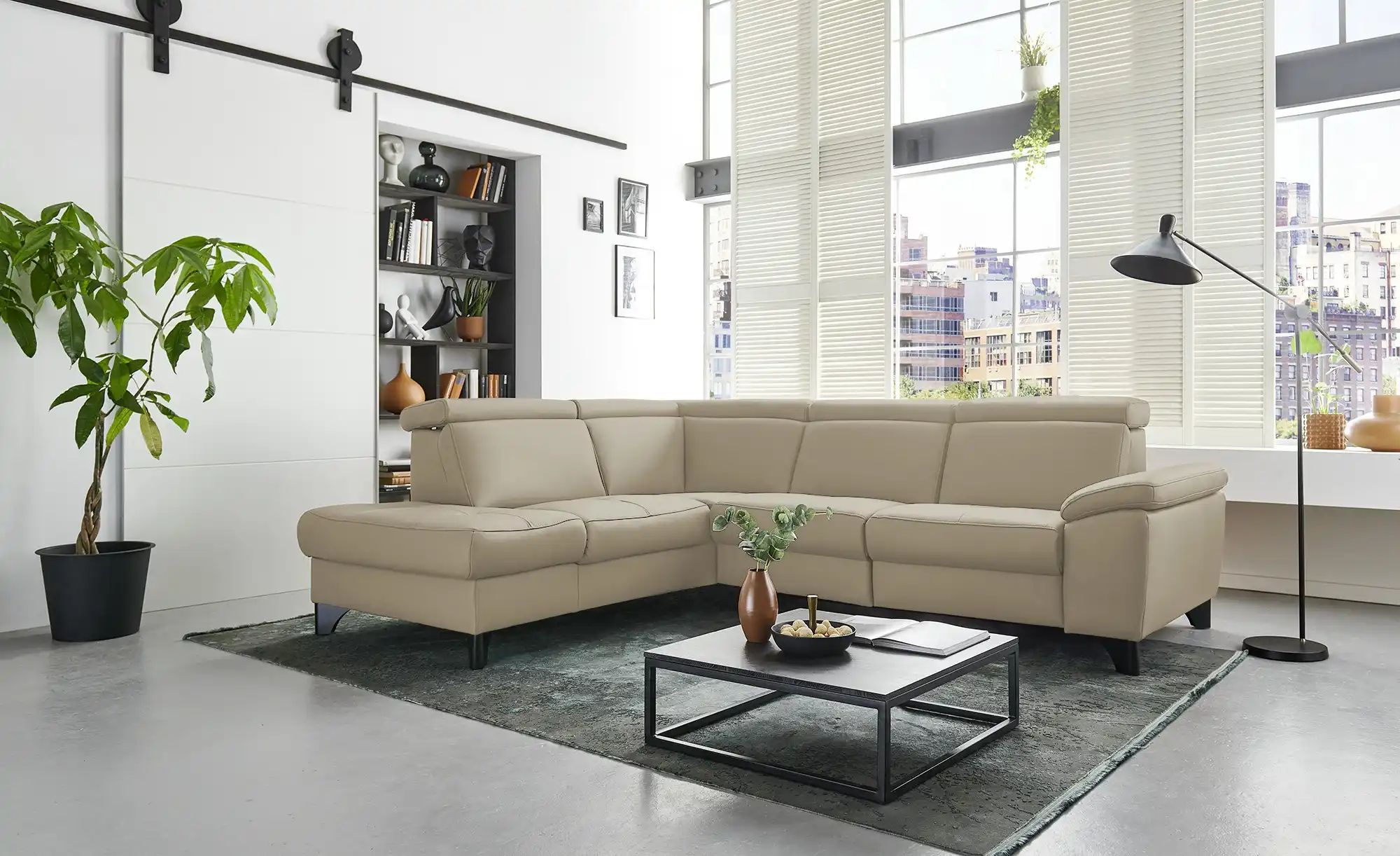 meinSofa Ecksofa Echtleder Linda ¦ beige ¦ Maße (cm): B: 261 H: 80 T: 209.0 günstig online kaufen