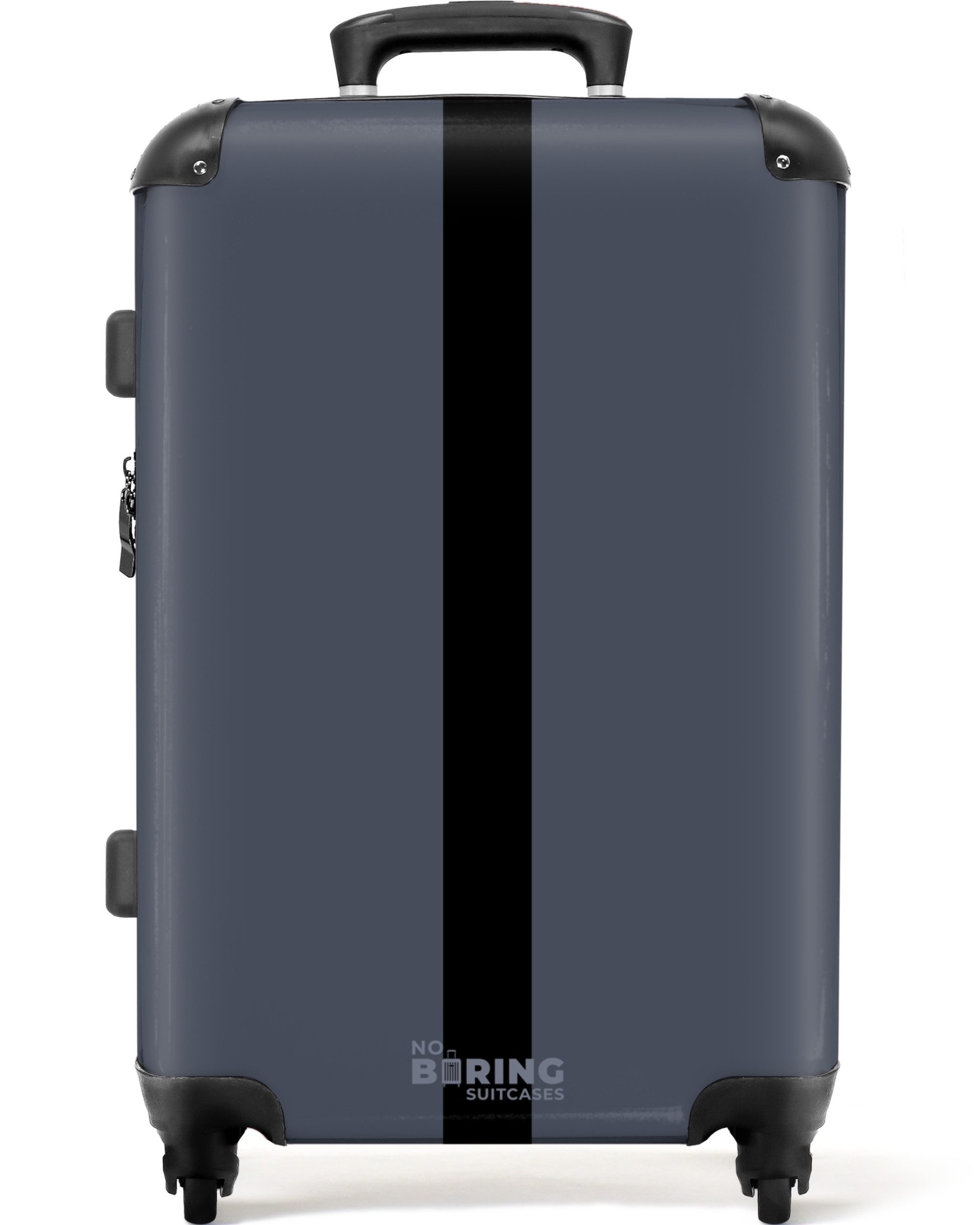 NoBoringSuitcases.com© Hartschalen-Trolley Blau mit schwarzem Streifen günstig online kaufen