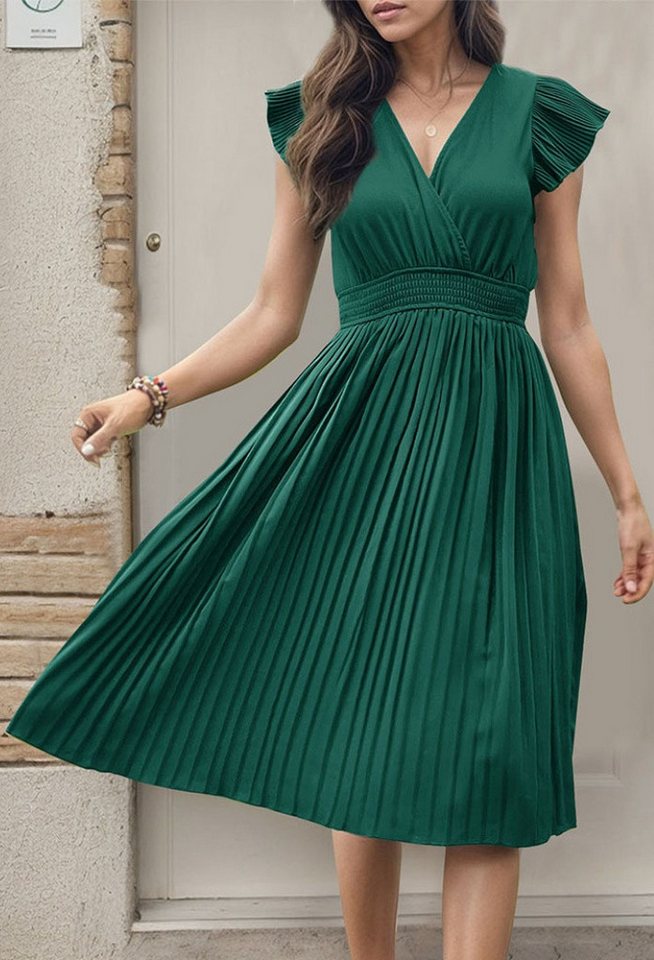 SEGUEN Strandkleid Sommerliches, kurzärmliges, einfarbiges Damenkleid mit F günstig online kaufen