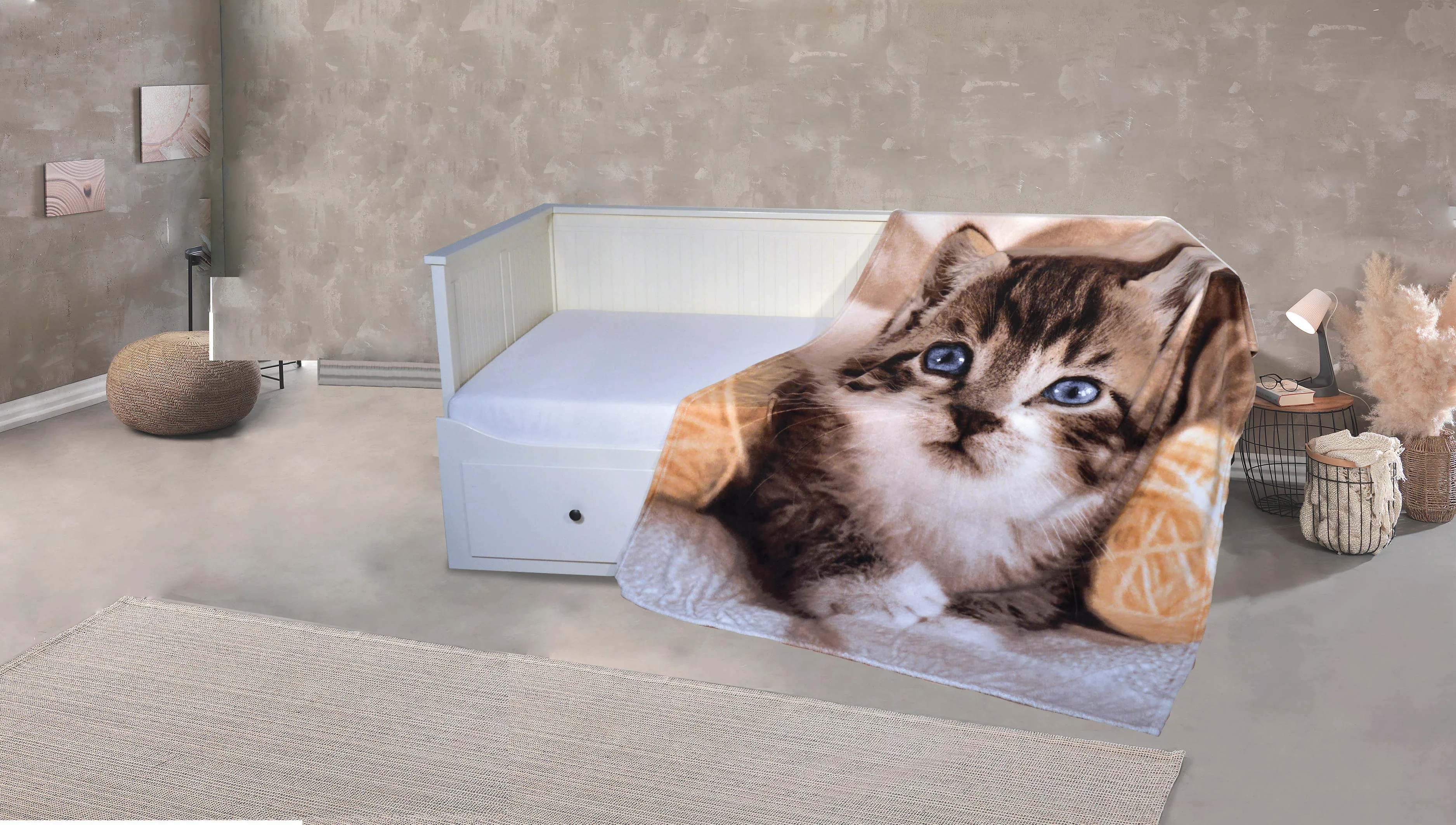 KiNZLER Wohndecke »Mikrofaser Fotodruck "Katze"« günstig online kaufen