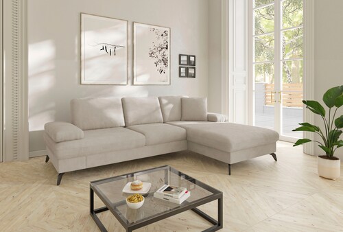 sit&more Ecksofa »Morris Jubi L-Form«, inkl. Armteilfunktion und 1 Zierkiss günstig online kaufen