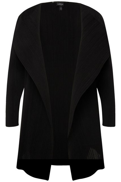 Ulla Popken Jackenblazer Plissee-Jacke offene Form V-Ausschnitt Langarm günstig online kaufen