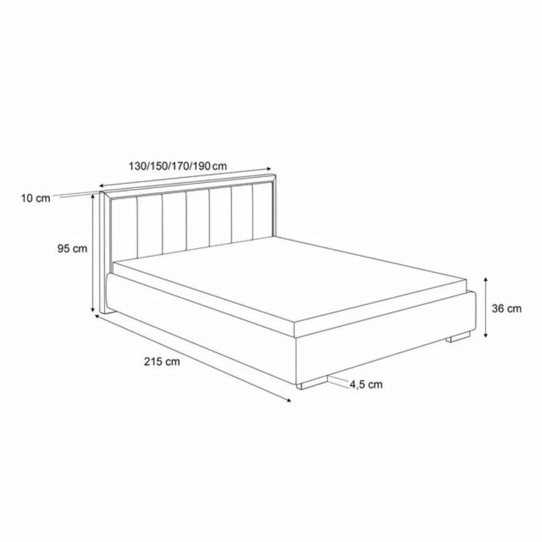 Lookway Polsterbett AURELIA mit Bettkasten und Metallgestell 160x200 – Fren günstig online kaufen