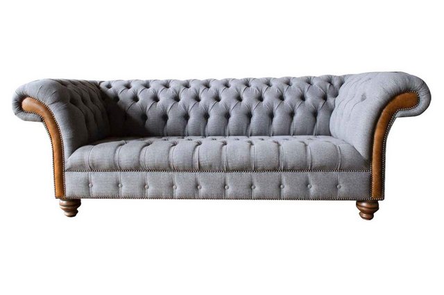 JVmoebel Sofa Graues Chesterfield Stoffsofa Luxus Sofa Polster Couch, Made günstig online kaufen