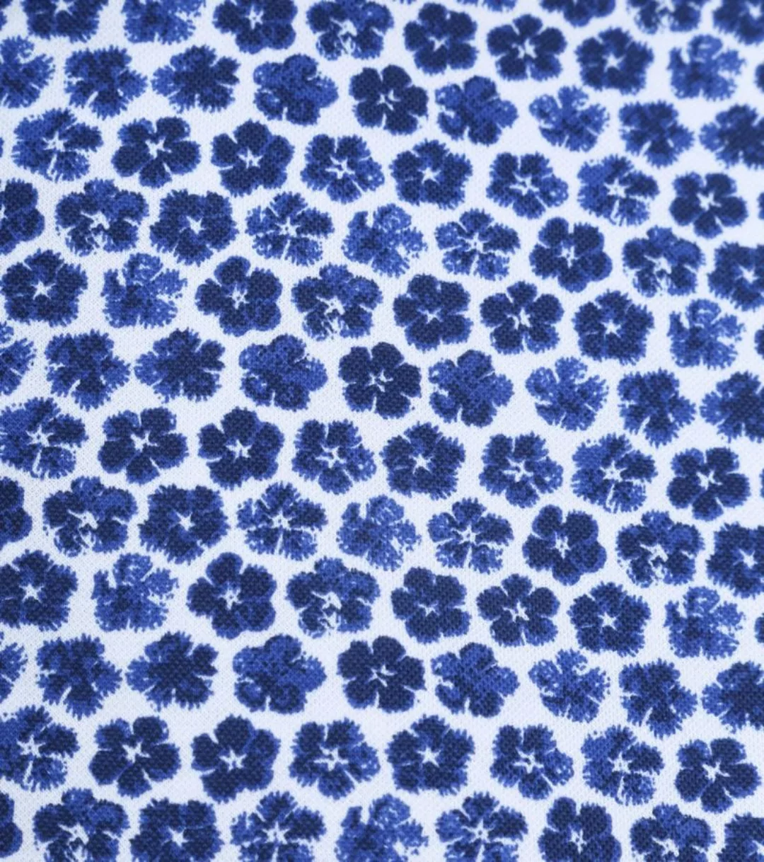 R2 Knitted Piqué Hemd Blumen Blau - Größe 42 günstig online kaufen