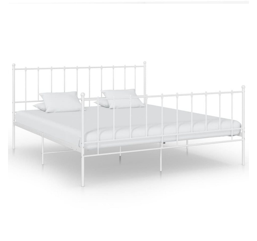 furnicato Bettgestell Bett Weiß Metall 140x200 cm (1-tlg) günstig online kaufen