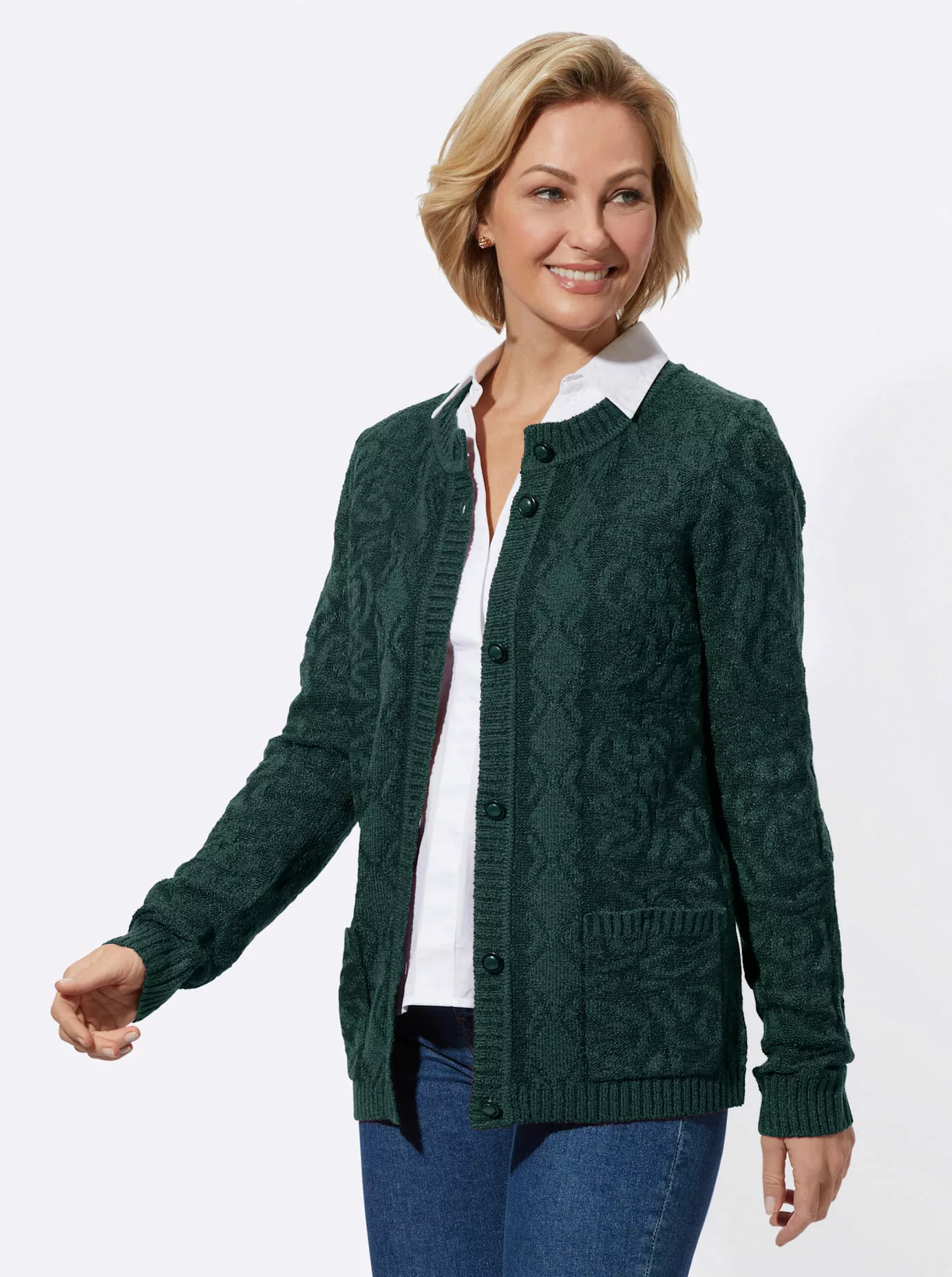 Classic Basics Jacquardstrickjacke günstig online kaufen