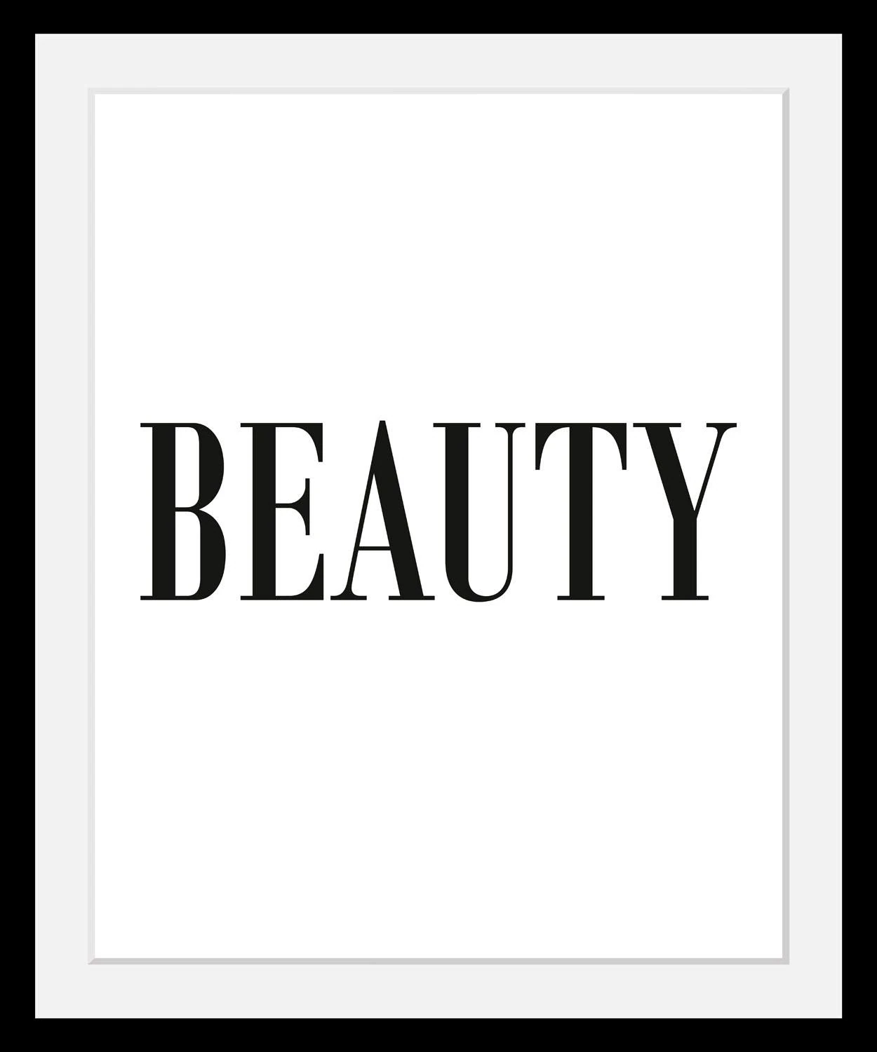 queence Bild "Beauty", Schwarz-Weiß-Schriftzug-Motivationsbilder-Humor, HD günstig online kaufen