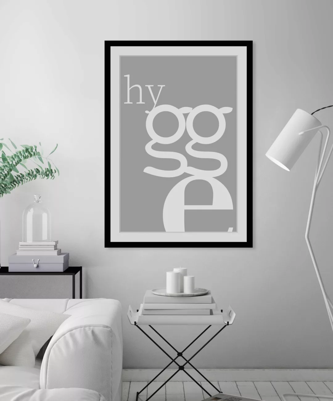 queence Bild "hygge", Buchstaben, Regenbogen, Schriftzug, Figuren, gerahmt, günstig online kaufen