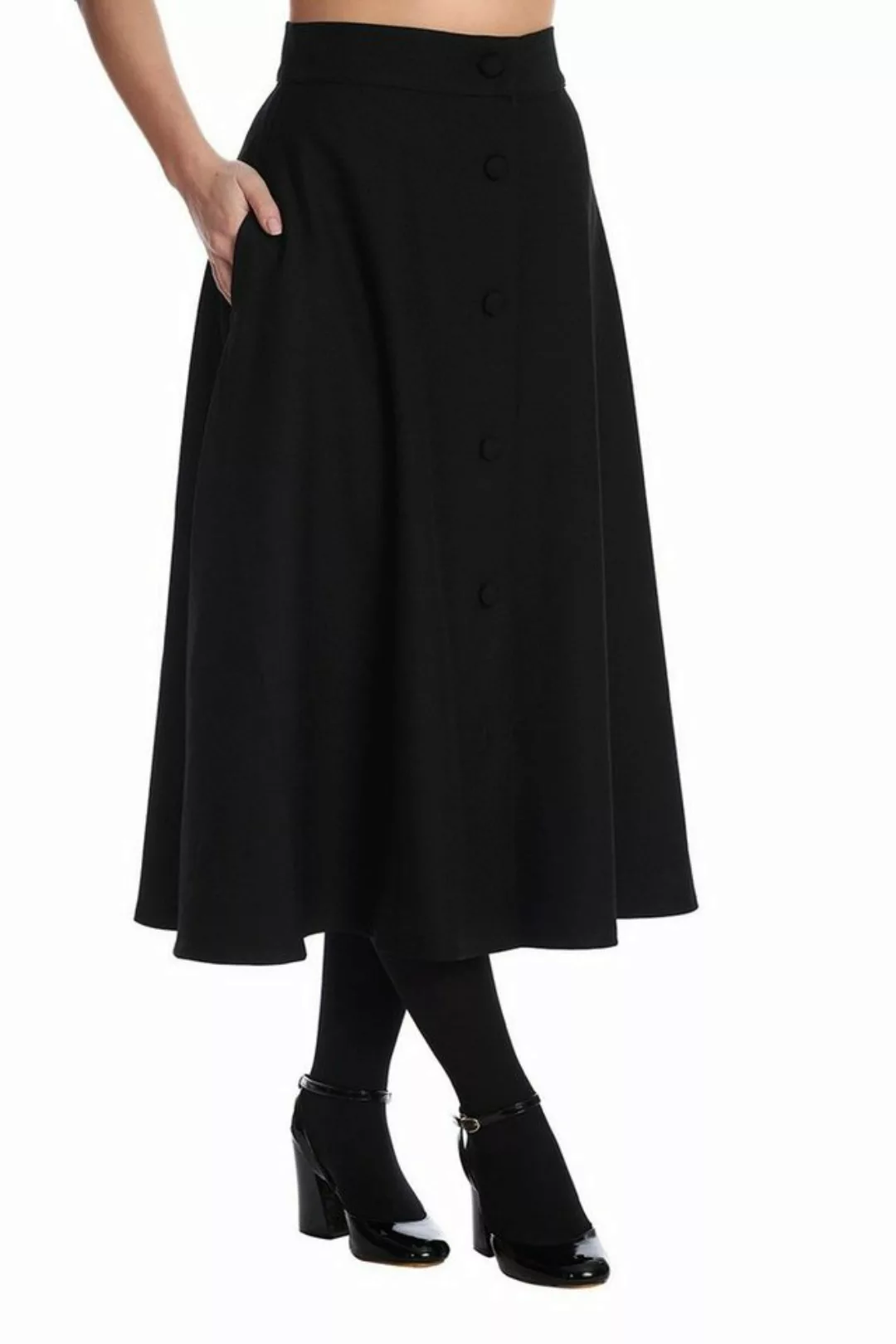 Banned A-Linien-Rock Book Worm Schwarz Retro Vintage Swing Skirt günstig online kaufen