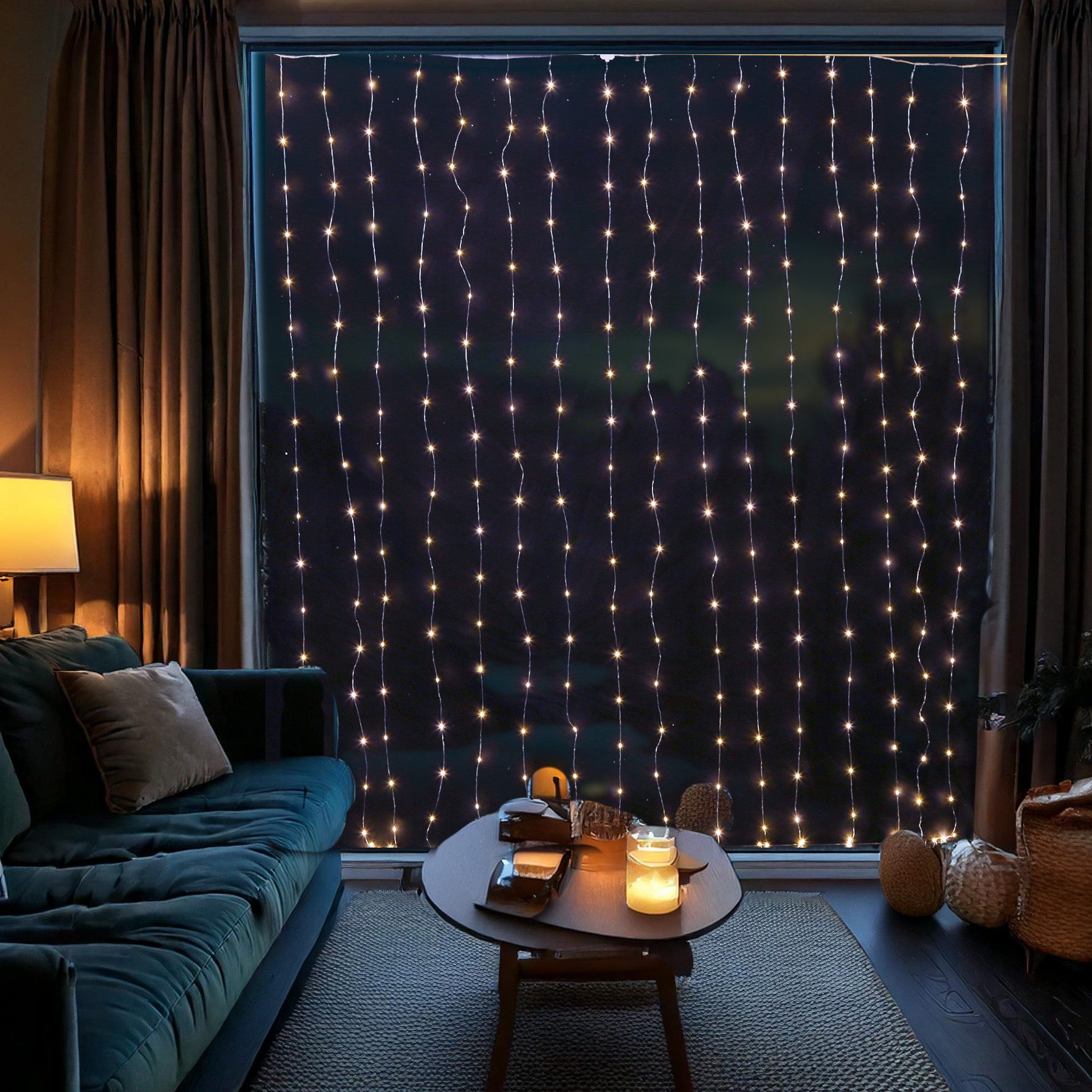 MARELIDA LED-Lichtervorhang Draht Weihnachtsdeko für Fenster günstig online kaufen