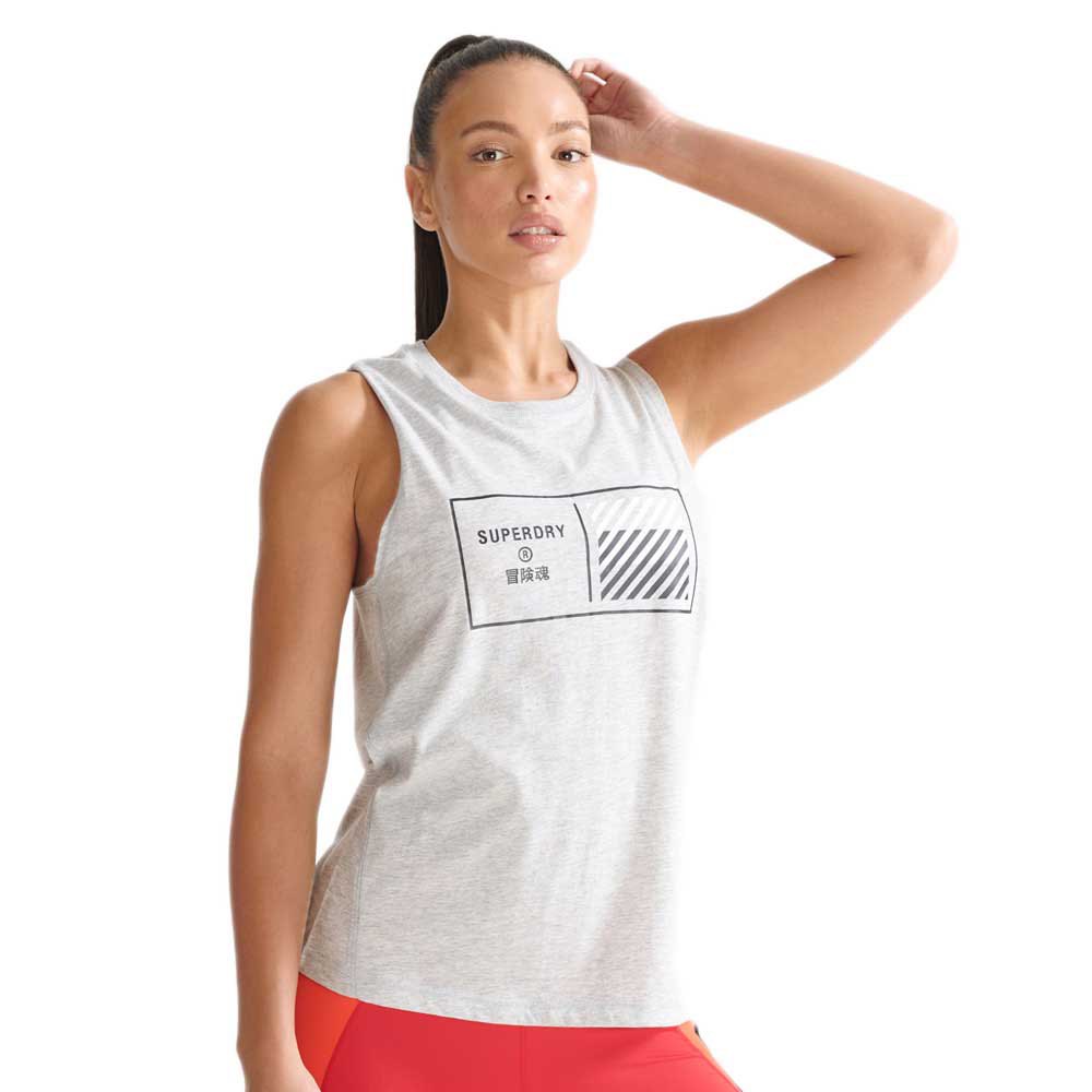 Superdry Train Core Graphic Ärmelloses T-shirt S Grey Marl günstig online kaufen