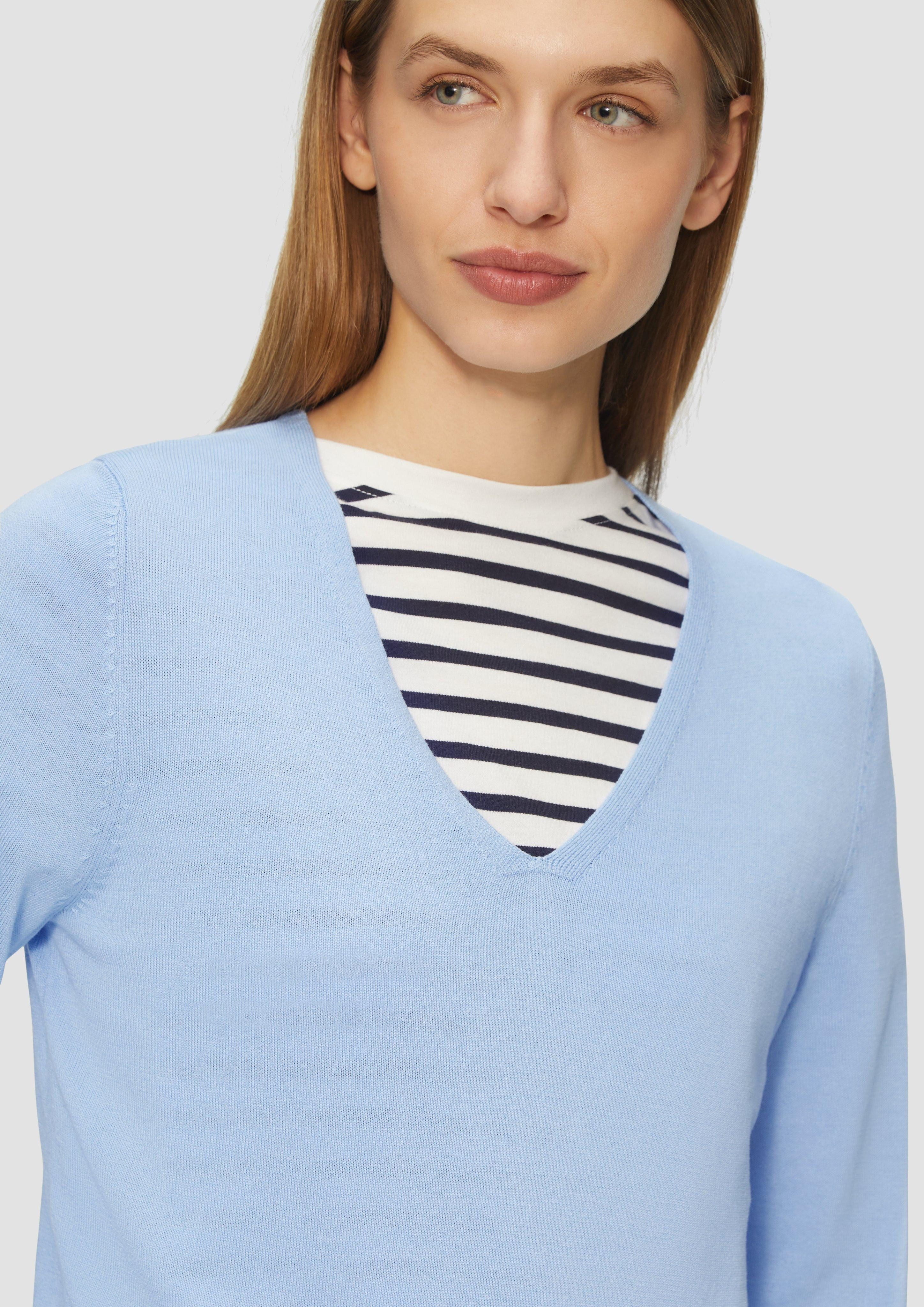 s.Oliver Strickpullover Feinstrickpullover mit V-Ausschnitt und günstig online kaufen
