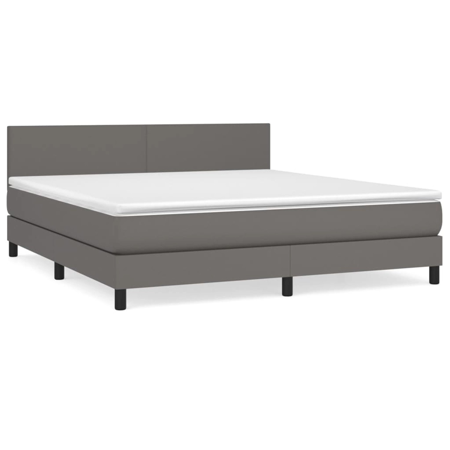 vidaXL Boxspringbett mit Matratze Grau 180x200 cm Kunstleder1389732 günstig online kaufen