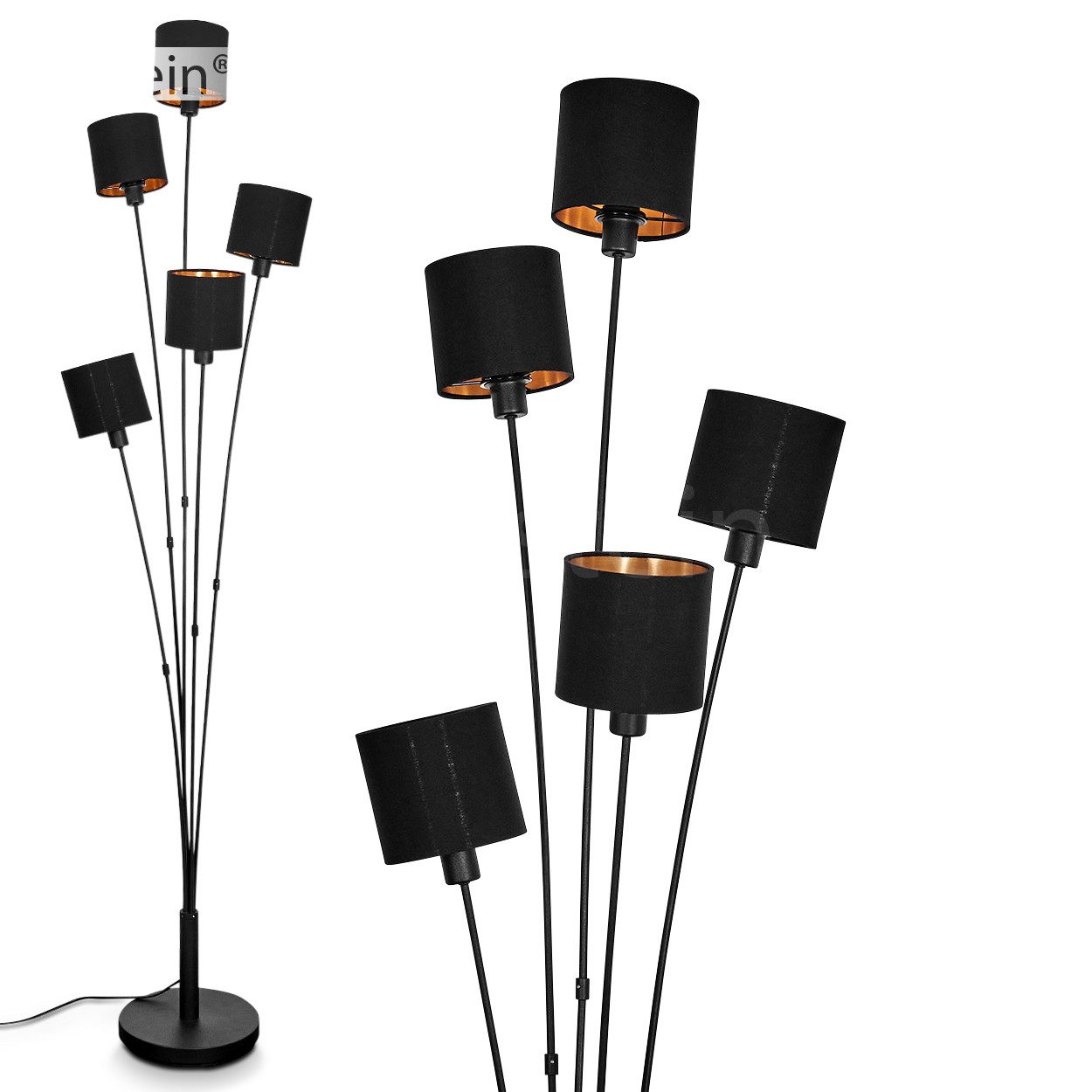 hofstein Stehlampe »Costa« Bodenlampe, Metall, Schwarz, günstig online kaufen