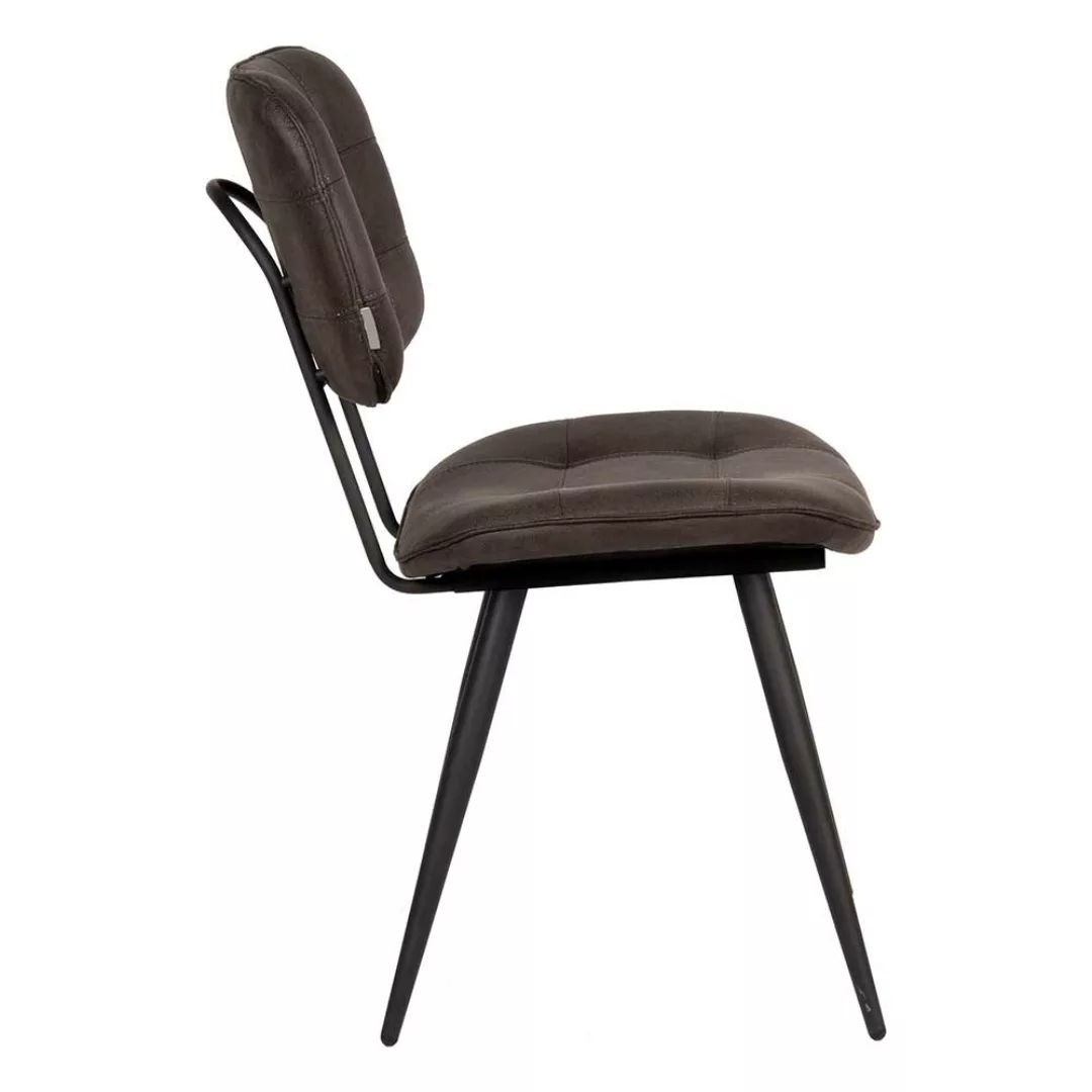 Stuhl für Esstisch in Anthrazit Gestell aus Metall (2er Set) günstig online kaufen