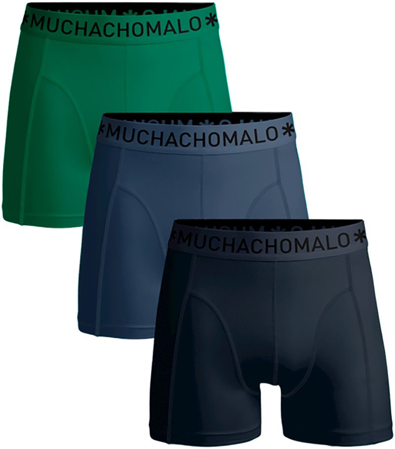 Muchachomalo Shorts 3er-Pack Solid Grün Blau 580 - Größe M günstig online kaufen