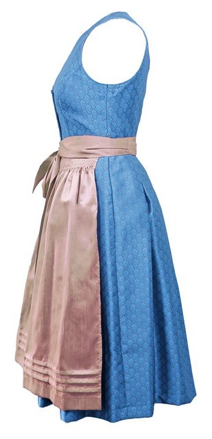 KRÜGER COLLECTION Dirndl "Pia" Klassisch Hochgeschlossen - Blau Rosé 70cm günstig online kaufen