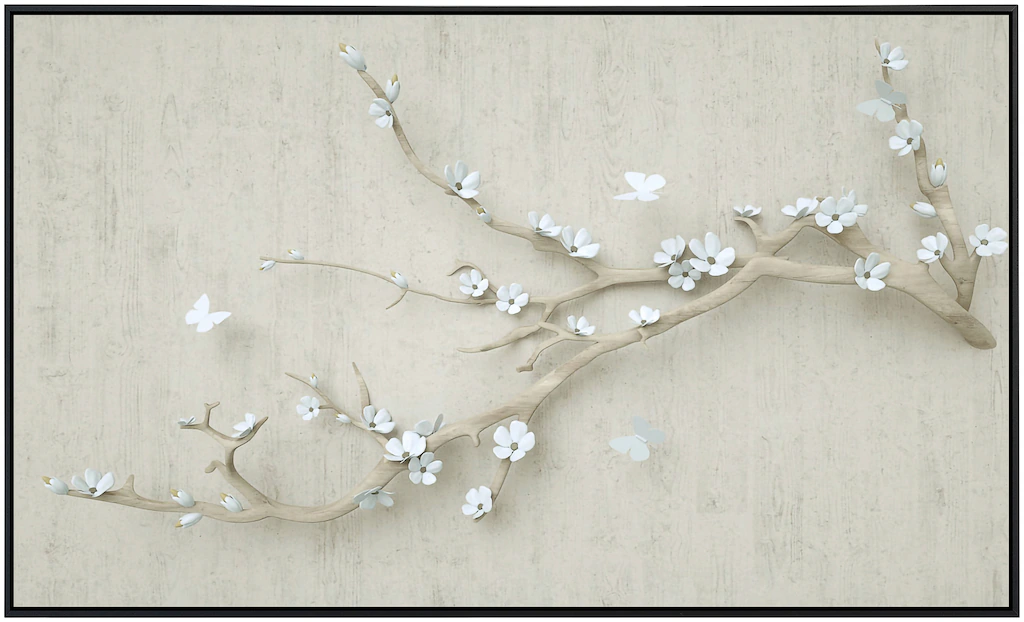 Papermoon Infrarotheizung »Blumen mit Schmetterlingen weiß«, sehr angenehme günstig online kaufen