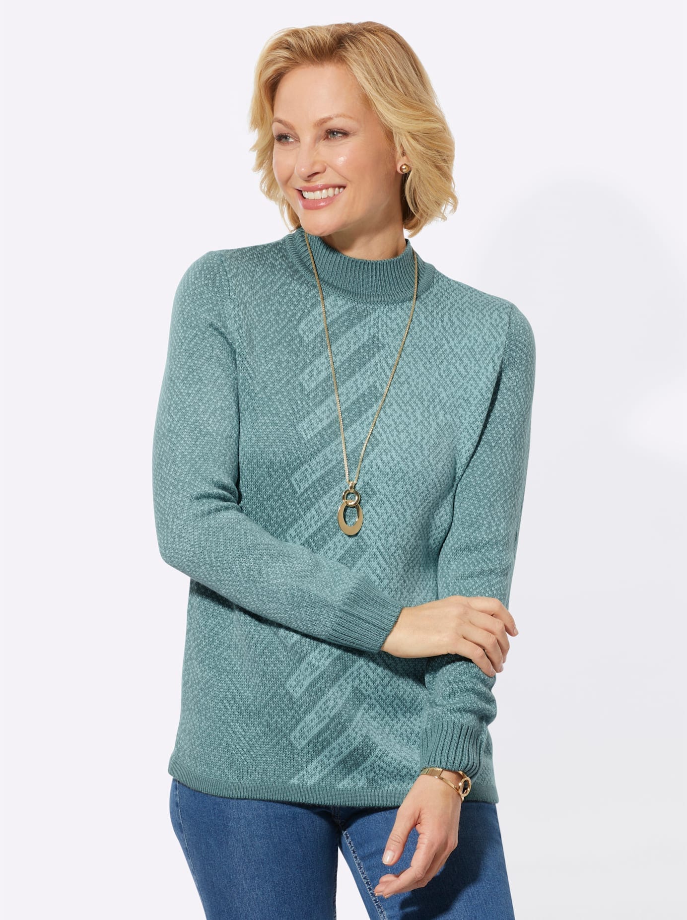 Classic Basics Jacquardpullover "Stehkragen-Pullover" günstig online kaufen