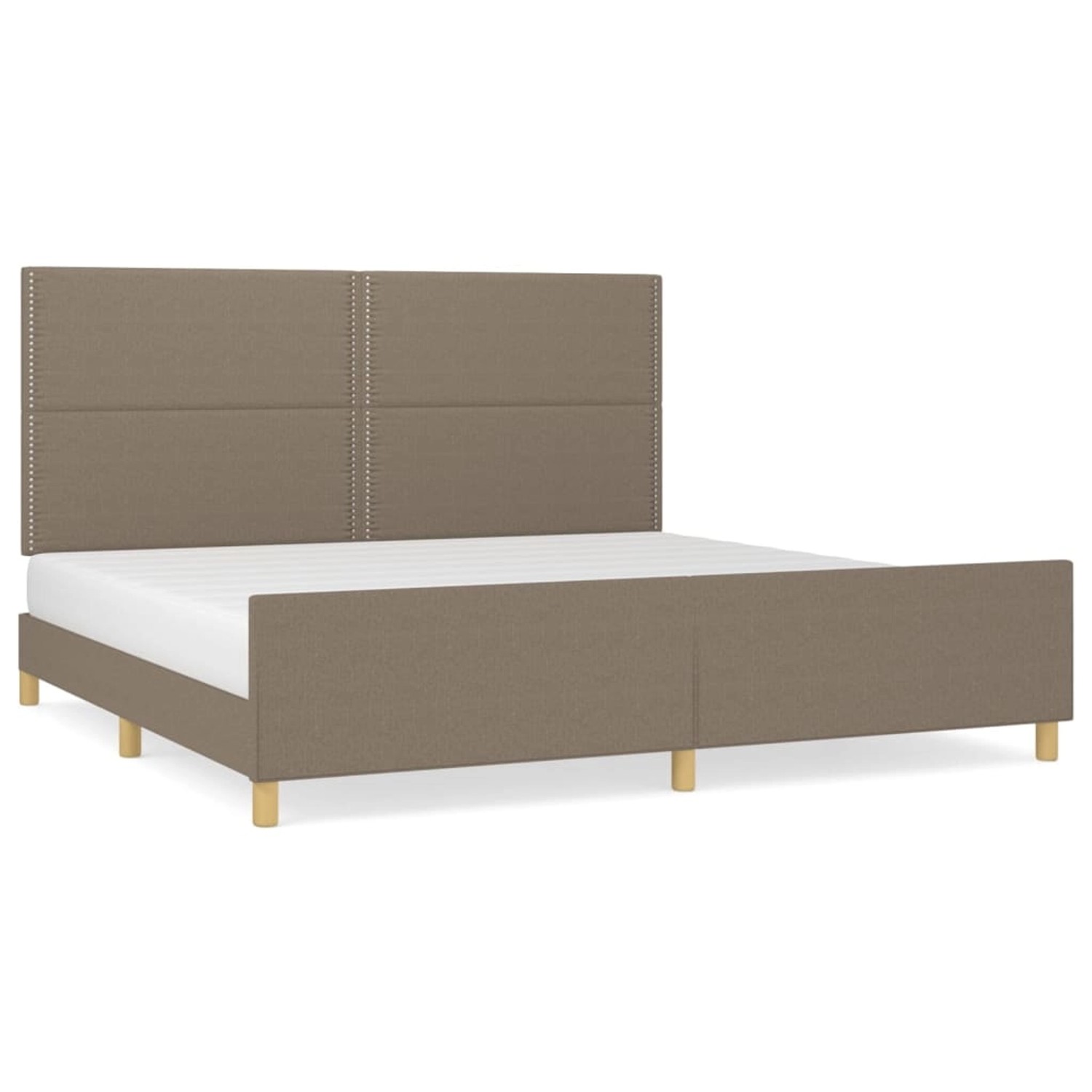 vidaXL Bettgestell Bettrahmen mit Kopfteil Taupe 200x200 cm Stoff Bett Bett günstig online kaufen