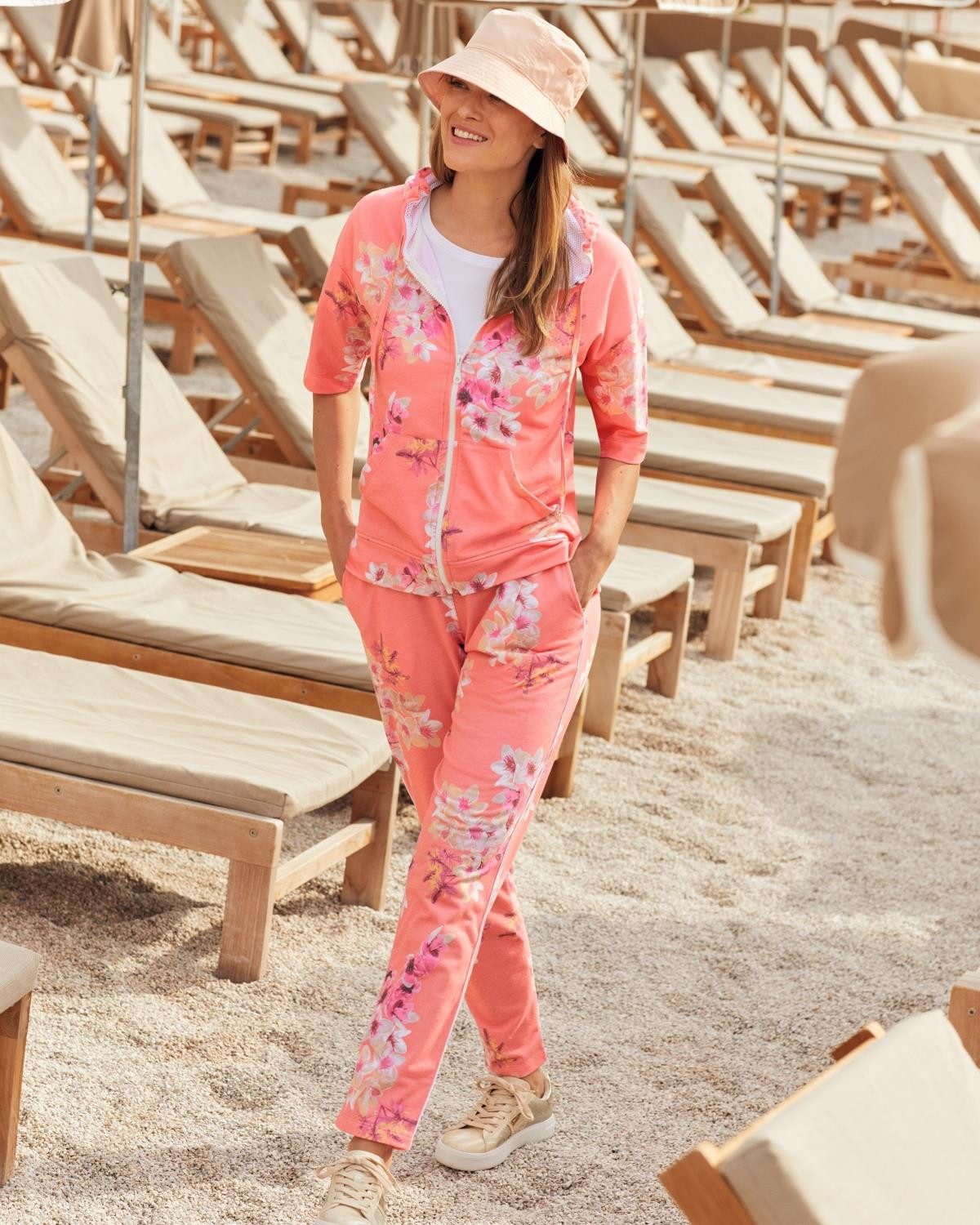Hajo Sweathose Damen Sweathose Blütendruck günstig online kaufen