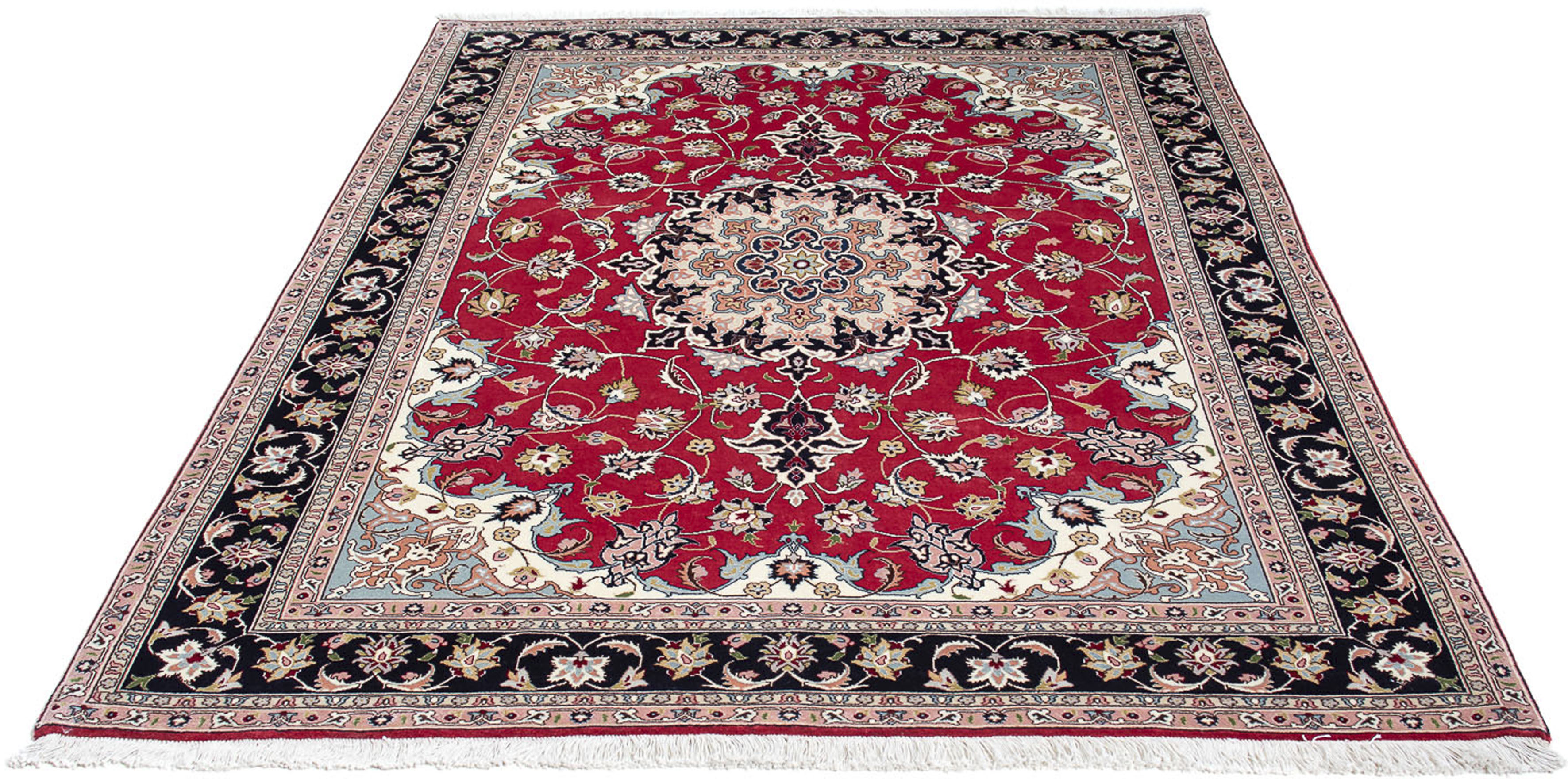 morgenland Orientteppich »Täbriz - 201 x 151 cm - rot«, rechteckig, Wohnzim günstig online kaufen