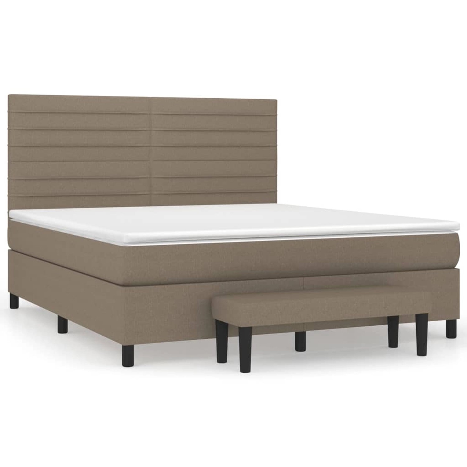 vidaXL Boxspringbett, Boxspringbett mit Matratze Taupe 180x200 cm Stoff günstig online kaufen