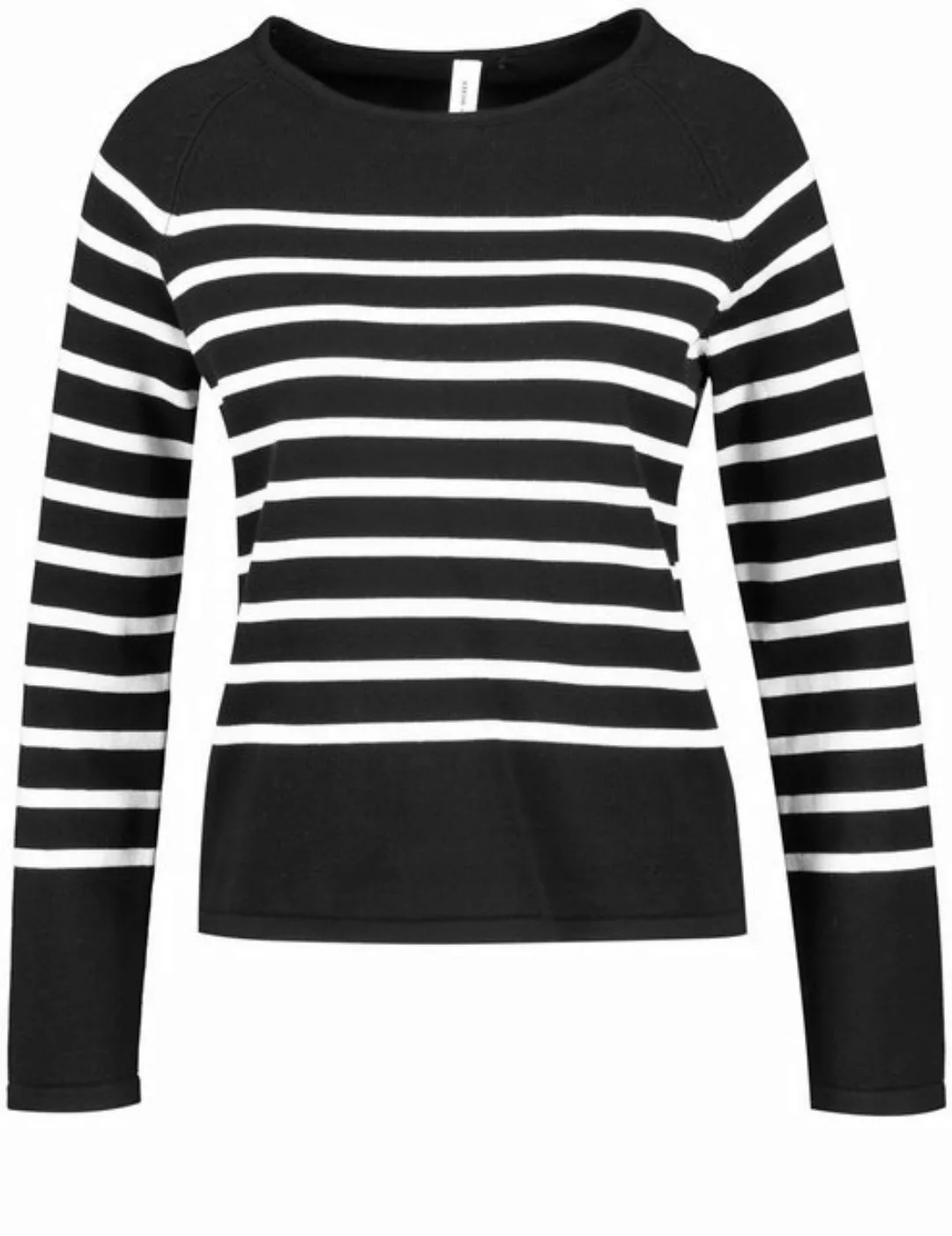 GERRY WEBER Rundhalspullover Geringelter Pullover aus Baumwolle günstig online kaufen