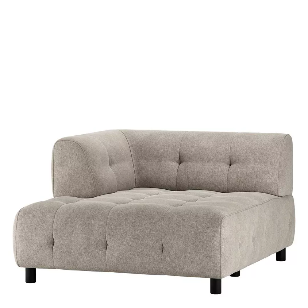 Modulares Sofa Flachgewebe in Graugrün 43 cm Sitzhöhe günstig online kaufen