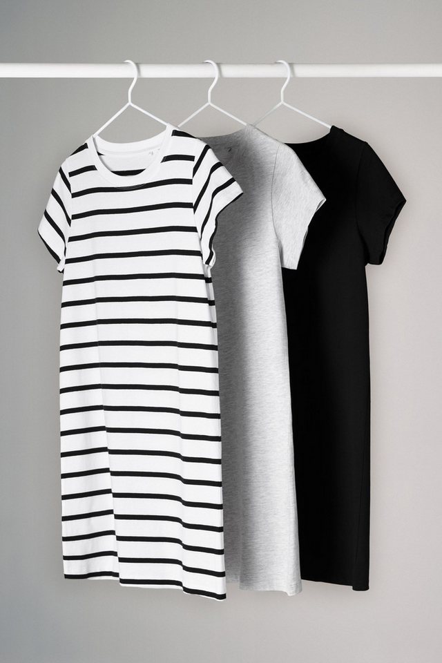 The Set Shirtkleid 3er-Pack The Set T-Shirt-Kleider, schwerer Stoff (3-tlg) günstig online kaufen