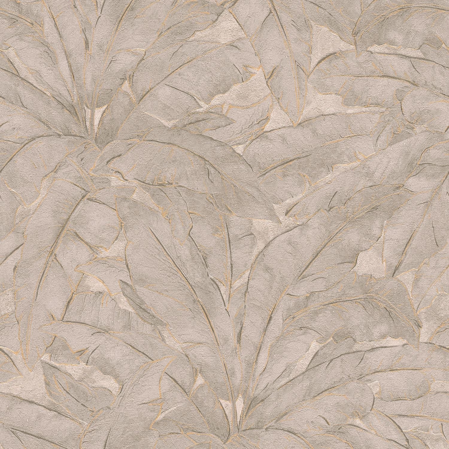 PROFHOME 369275-GU Natur Tapete Dschungel Matt Beige Gold Grau 0,53 m x 10, günstig online kaufen