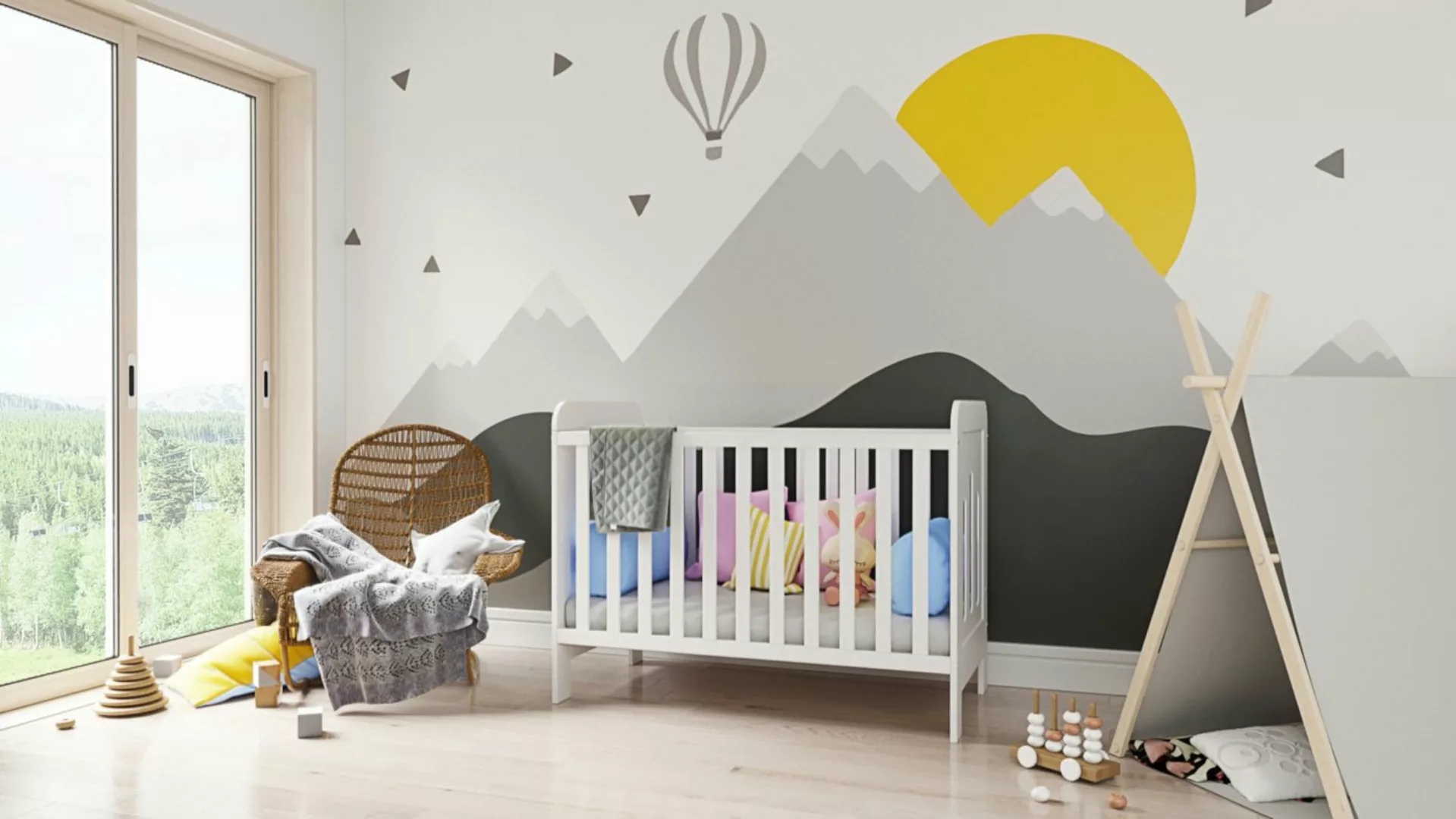 thematys Babybett 60x120cm Weiß höhenverstellbar Kinderbett mit Schublade K günstig online kaufen